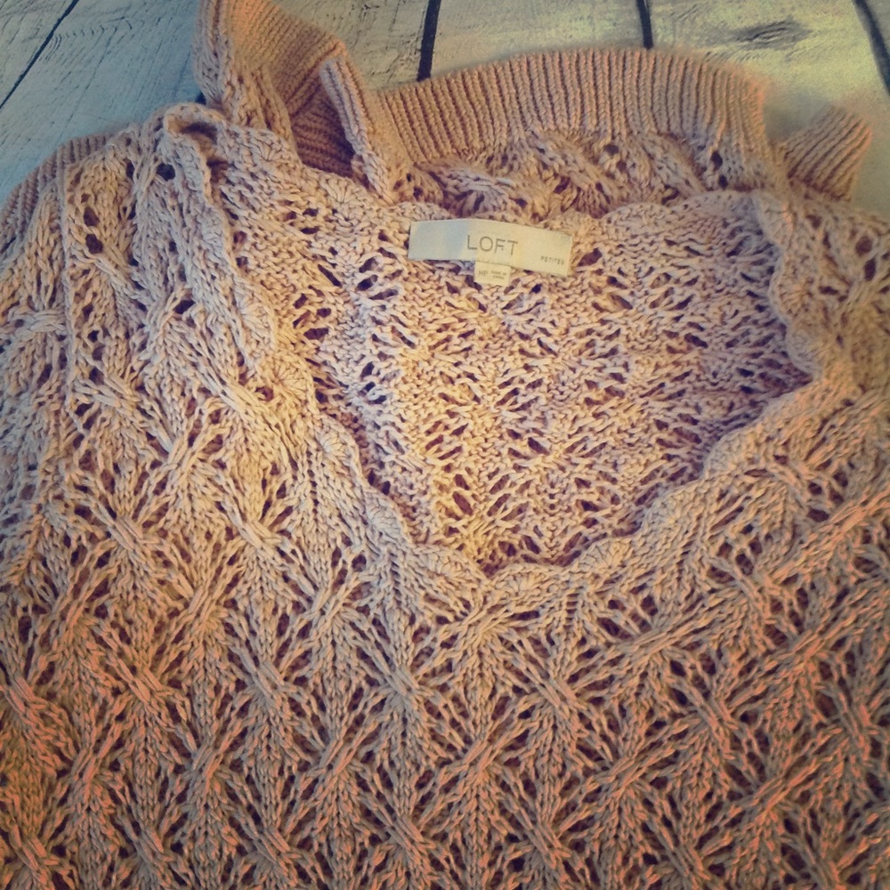 LOFT, Gorgeous blush knit sweater, petite medium